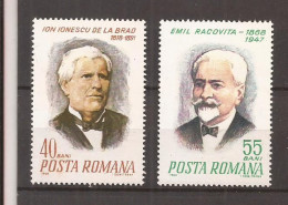 Romania - 1968 - 100 ANI DE LA NASTEREA LUI EMIL RACOVITA SI IONESCU BRAD, Serie Nestampilata - Ungebraucht