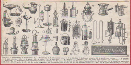 Lampe. Divers Types De Lampes. Larousse 1948. - Historische Documenten