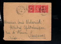 AFFRANCHISSEMENT COMPOSE SUR LETTRE DE VERNEUIL SUR AVRE 1929 - 1921-1960: Période Moderne