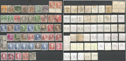 Danmark Perfins Lot Of 50 Pcs All Period Including Some Pairs And Sheet Margins - Lotes & Colecciones