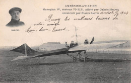 AMBERIEU (Ain) - Aviation - Avion Monoplan Piloté Par Gabriel Salvez, Pilote Né à Mamers - Ecrit 1914 (2 Scans) - Ohne Zuordnung