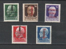 1944 RSI IMPERIALE Soprastampata FASCETTO Serie Completa NUOVO MNH - Ongebruikt