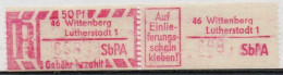 DDR Einschreibemarke Lutherstadt Wittenberg SbPA Postfrisch, EM2B-46-1I RU (b) Zh (Mi 2C) - Etiquetas De Certificado