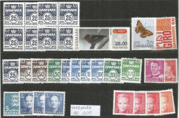 Danmark Lot Of Stamps X Postage Unfranked NO Gum - Collections