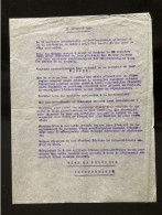 Tract Presse Clandestine Résistance Belge WWII WW2 Invite Pour Le 11 Novembre 1940 (Le 11 Novembre Anniversaire...) - Documentos