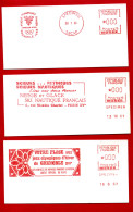 Epreuve D'essai - EMA "SPECIMEN" Machine SECAP - 3 Epreuves - NEIGE Et JEUX OLYMPIQUE D'HIVER DE GRENOBLE1968 - EMA (Print Machine)