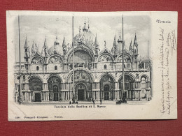 Cartolina - Venezia - Facciata Della Basilica Di S. Marco - 1898 - Venezia