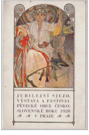 MUCHA Alphonse : "festival De La Communauté Des Chanteurs Tchécoslovaques" A  Prague En 1928 - Bon état (léger Plis - Mucha, Alphonse