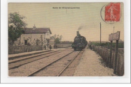 VILLERET LENILLES : La Halte (train En Gare) (édition Toillée)- Très Bon état - Troyes