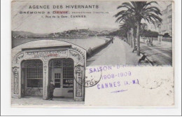 CANNES : Carte Publicitaire Pour """"l'agence Des Hivernants"""" Brémond Et Devie -  Bon état (légers Plis) - Cannes