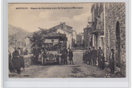 MONTPEZAT : Le Départ De L'autobus Pour Saint Cirgues En Montagne - Bon état (deux Plis D'angle) - Altri & Non Classificati