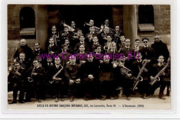 PARIS : Carte Photo De L'harmonie De L'Asile De Jeunes Garçons Infirmes Au 223 Rue Lecourbe - Très Bon état - District 15