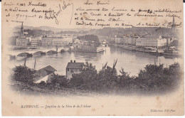 65 BAYONNE - Jonction De La Nive Et De L'Adour - Circulée 1902 - Bayonne