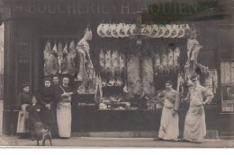 PARIS : Carte Photo De La Boucherie AQUIEN Au 94 Rue Vieille Du Temple - 3ème Arr- Très Bon état - District 03