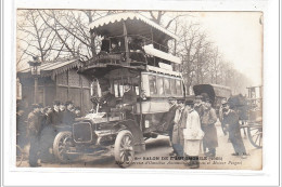 PARIS : Carte Photo D´un Autobus Peugeot Au Salon De L'automobile En 1905 -  Très Bon état - Openbaar Vervoer