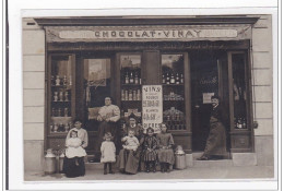 COURBEVOIE : Carte Photo De L'épicerie Bazille - Chocolat-vinay - Tres Bon Etat - Courbevoie