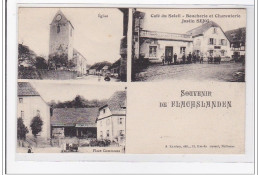 FLACHSLANDEN : Souvenir De Flachslanden, Eglise, Place Commune, Café Du Soleil, Boucherie Et Charcuterie - Tres Bon Etat - Autres & Non Classés