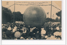 SENS : Les Fêtes De Sens (Juin 1908) La Foule Au Tapis Vert Avant Le Départ Du Ballon - Très Bon état - Sens