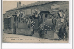 FONTENAY LE COMTE : Cavalcade 1913 - Quartier De La Gare : Inauguration Du Tram Fontenay-L'Hermenault - Très Bon état - Fontenay Le Comte