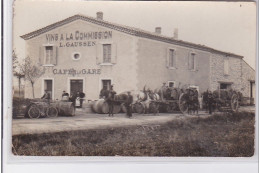 SOMMIERES : Carte Photo Du Marchand De Vin GAUSSEN (café De La Gare) - Bon état (manque Au Dos) - Sommières