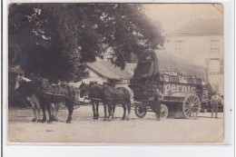 FONTAINEBLEAU ? : Carte Photo De L'attelage De Livraison PERNIS (alcool) - Bon état (un Coin Plié) - Fontainebleau