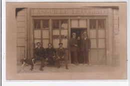 PITHIVIERS : Carte Photo Du Café Et Marchand De Vins Et Liqueurs LANGUILLE (Justice?)  - Très Bon état - Pithiviers