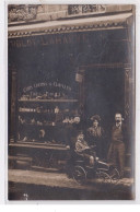 CALAIS : Carte Photo Du Magasin HERBLOT LAHAEYE (cuirs Et Clouterie)au 9 Rue Du Havre (voiture D'enfant) - Très Bon état - Calais