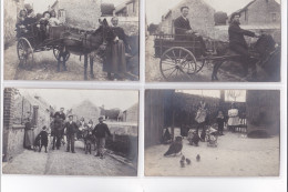 MERY Sur OISE : Lot De 4 Cartes Photo Vers 1910 (attelage) - Très Bon état - Mery Sur Oise