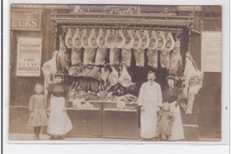 ROUEN : Carte Photo De La Boucherie Cramilly Au 97/99 Rue Ganterie En 1910 - Bon état (un Coin Plié) - Rouen