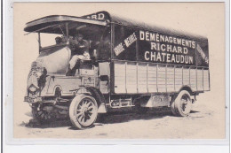 CHATEAUDUN : Carte Postale Publicitaire Pour L'entreprise De Déménagements RICHARD (camion - Schneider) - Très Bon état - Chateaudun