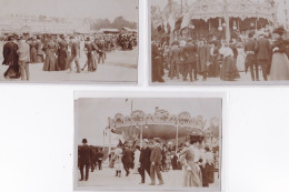 PARIS : Lot De 3 Cartes Photo De La Fête Aux Invalides (manège - Fête Foraine) Vers 1910 - Très Bon état - Arrondissement: 07