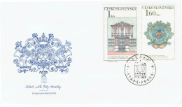 Enveloppe FDC 1er Jour Villa Amerika - Emblème De La Maison Des Trois Violons Prague 21-06-1968 - FDC