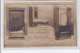 LEVALLOIS PERRET : Carte Photo Publicitaire Pour L' Armoire - Lit DERRIEN Père (menuisier) Très Bon état - Levallois Perret