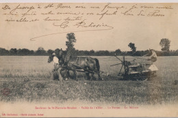 Environ De ST-PIERRE-le-MOUTIER : Vallée De L'Allier, La Ferme, La Moisson - état - Saint Pierre Le Moutier