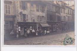 BOULOGNE SUR SEINE : Carte Photo Des Commerces Sur La Grande Rue - Bon état (timbre Abimé Au Dos) - Boulogne Billancourt