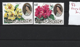 1987 NIUE Service 18+19 **  Fleurs, Surchargé OHMS, Issus De Série, Côte 30.00 - Niue