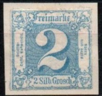 ALTDEUTSCHLAND , THURN UND TAXIS, 1865,  MI 39, 2 SILBERGROSCHEN, ZIFFER IM QUADRAT UNGEBRAUCHT, - Postfris