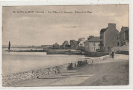 181 DEPT 29 : édit. N L Morlaix N° 60 : Saint Pol De Léon Les Villas Et Le Tournant , Route De La Plage - Saint-Pol-de-Léon