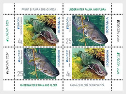 Romania.2024.Europa CEPT.Underwater Fauna And Flora.s/s **  /1/. - Blocks & Kleinbögen