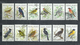 MALAWI 1988  -  BIRDS -  LOT OF 12 DIFFERENT -  POSTALLY USED OBLITERE GESTEMPELT USADO - Fishes