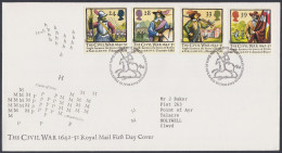 GB Great Britain 1992 FDC The Civil War, King Charles, Oliver Cromwell, English, Pictorial Postmark, First Day Cover - Briefe U. Dokumente