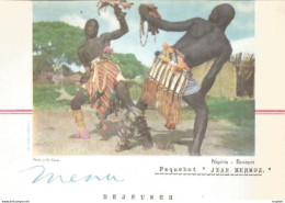 Menu Ancien Paquebot JEAN MERMOZ DINER 1958 NIGERIA BOXEURS - Menu