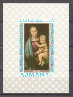 Ajman,1V In Block,Madonna,Raphael,MNH/Postfris(L4476) - Madonne