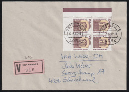 WERTBRIEF, Eck-4er Block Links Unten, MiNr. 1679, Portorichtig, Gestempelt 4054 NETTETAL 3 17. -6. 93 -18 ERSTTAG, - Storia Postale