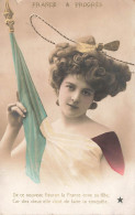 FANTAISIES - Femmes - Femme - France & Progrès - Drapeau - Colorisé - Carte Postale Ancienne - Women