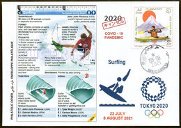 ARGELIA 2021 - Philatelic Cover - Surfing Olympics Tokyo 2020 Olympische Olímpicos Olympic JO Surf Surfen COVID - Sommer 2020: Tokio