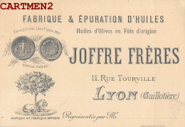 LYON RUE TOURVILLE. JOFFRE FRERES. FABRIQUE ET EPURATION D'HUILES. PUBLICITE - Autres & Non Classés