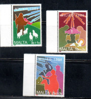 MALTA 1988 CHRISTMAS NATALE NOEL WEIHNACHTEN NAVIDAD NATAL COMPLETE SET SERIE COMPLETA MNH - Malte