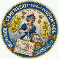 ETIQUETTE DE  CAMEMBERT BIGEON MASSERON CHAMPSECRET - Quesos