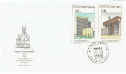 Delcampe - Enveloppe FDC 1er Jour Centre Radio Et Nouveau Parlement Prague 05-06-1968 - FDC